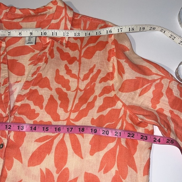 Rachel Zoe Womens 100 % Linen Button Up Blouse Size Large Vacation Travel Large - Picture 8 of 10